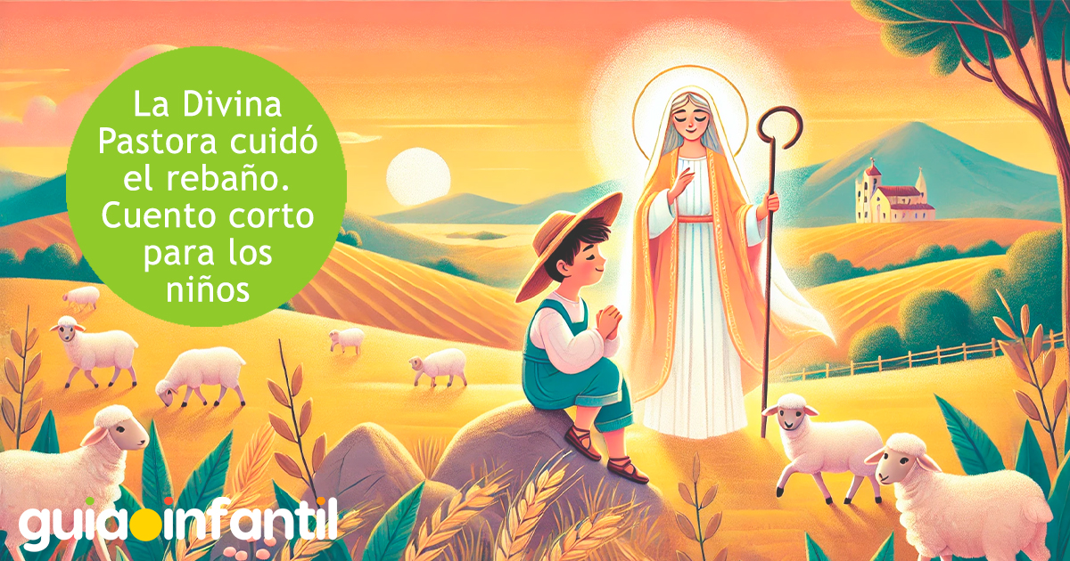 Poesías para la Divina Pastora y dibujo para colorear para niños