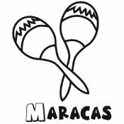 Dibujo de unas maracas para imprimir y colorear