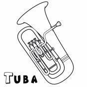 Dibujo para imprimir y colorear de una tuba