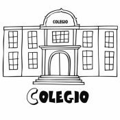 Dibujo de un colegio para imprimir y colorear