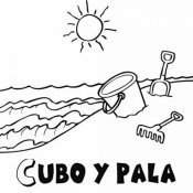 Dibujo para pintar de cubo y pala
