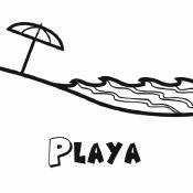 Dibujo para imprimir y colorear de una playa