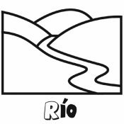 Dibujo para imprimir y colorear de un río
