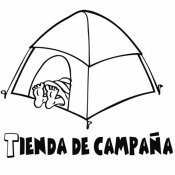 Dibujo para pintar de tienda de campaña
