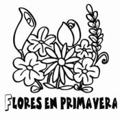 Dibujo para pintar de un ramo de flores