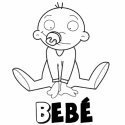 Dibujo de un bebés con su chupete para pintar