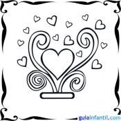 Dibujo de corazones para pintar con los niños