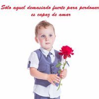 Niño con una rosa. Frases de amor para motivar