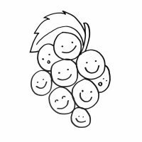 Imagen de un racimo de uvas. Dibujos para pintar con niños