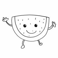 Imagen de una sandÃa. Dibujos para colorear con niños