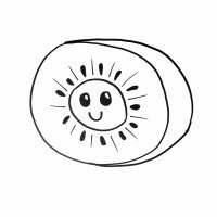 Imagen de un kiwi. Dibujos para colorear con niños