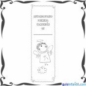 Recordatorios de Primera Comunión para pintar. Marcapáginas querubín