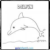 Dibujo de un delfín para pintar con los niños