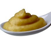 Papilla de plátano y naranja con galletas