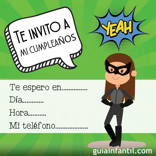 Invitaciones de cumpleaños para fiestas temáticas de superhéroes