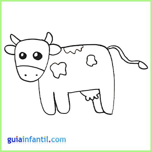 Dibujo de una vaca para imprimir y colorear con los niños ...