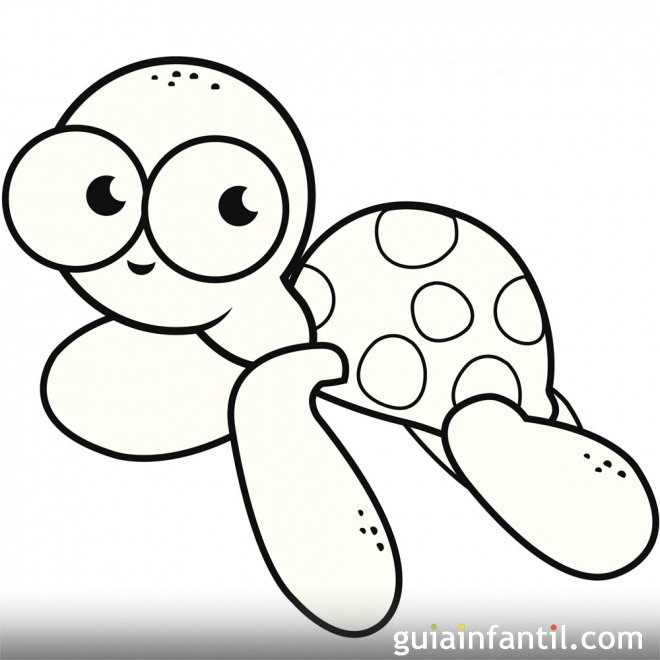 Dibujo de una tortuga marina para colorear - Dibujos de animales ...