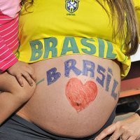 Barriga pintada apoyando a Brasil