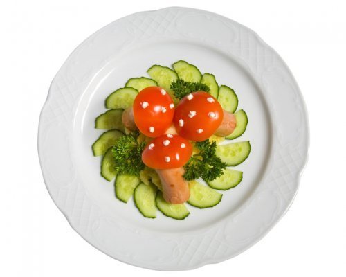 Una ensalada llena de setas para los niños