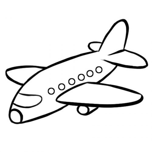 Dibujo para impirmir y pintar de un avión - Dibujos para colorear ...
