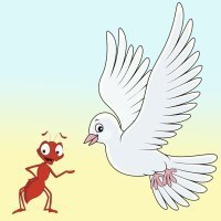 Fábulas para niños. La paloma y la hormiga