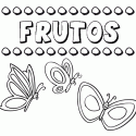 Frutos: dibujos de los nombres para colorear, pintar e imprimir