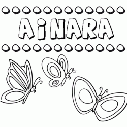 Ainara: dibujos de los nombres para colorear, pintar e imprimir