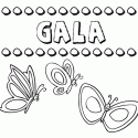 Gala: dibujos de los nombres para colorear, pintar e imprimir