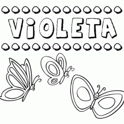 Violeta: dibujos de los nombres para colorear, pintar e imprimir