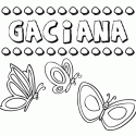 Gaciana: dibujos de los nombres para colorear, pintar e imprimir