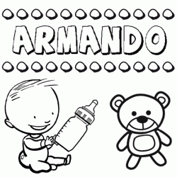 Dibujo del nombre Armando para colorear, pintar e imprimir