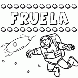 Dibujo del nombre Fruela para colorear, pintar e imprimir