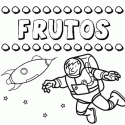 Dibujo del nombre Frutos para colorear, pintar e imprimir
