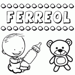 Dibujo del nombre Ferreol para colorear, pintar e imprimir