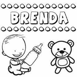 Dibujo del nombre Brenda para colorear, pintar e imprimir