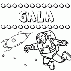 Dibujo del nombre Gala para colorear, pintar e imprimir