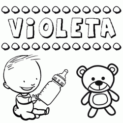 Dibujo del nombre Violeta para colorear, pintar e imprimir