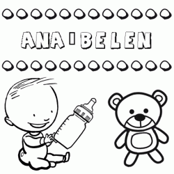 Dibujo del nombre Ana belen para colorear, pintar e imprimir