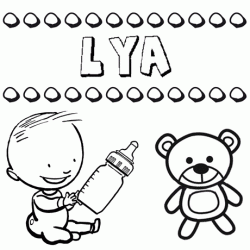 Dibujo del nombre Lya para colorear, pintar e imprimir
