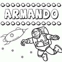 Dibujo con el nombre Armando para colorear, pintar e imprimir