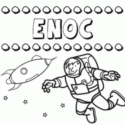 Dibujo con el nombre Enoc para colorear, pintar e imprimir