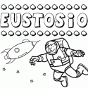 Dibujo con el nombre Eustosio para colorear, pintar e imprimir