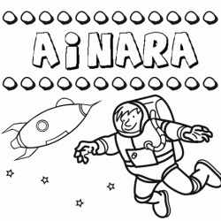 Dibujo con el nombre Ainara para colorear, pintar e imprimir