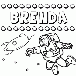 Dibujo con el nombre Brenda para colorear, pintar e imprimir