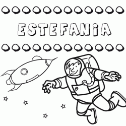 Dibujo con el nombre Estefanía para colorear, pintar e imprimir
