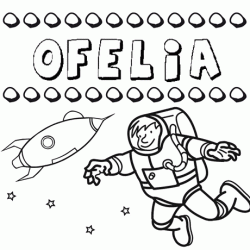 Dibujo con el nombre Ofelia para colorear, pintar e imprimir