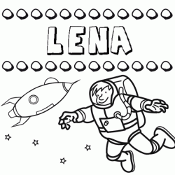 Dibujo con el nombre Lena para colorear, pintar e imprimir