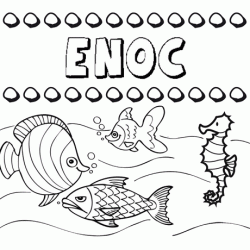 Dibujos de los nombres. Nombre Enoc para pintar, colorear e imprimir