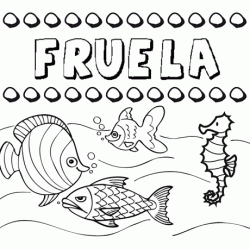 Dibujos de los nombres. Nombre Fruela para pintar, colorear e imprimir