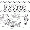 Dibujos de los nombres. Nombre Frutos para pintar, colorear e imprimir